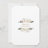 Delicate Blush Witte Bloemen Gouden Bevestiging Kaart (Achterkant)