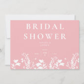 Delicate Blush Witte Wildflower Bruiloftsdouche Kaart (Voorkant)