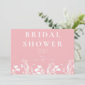 Delicate Blush Witte Wildflower Bruiloftsdouche Kaart (Staand voorkant)