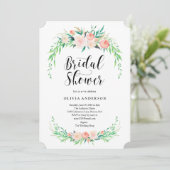 Delicate boeket bruids douche uitnodiging (Staand voorkant)
