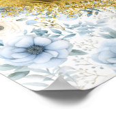 Delicate Bohemian Dusty Blue Gold Wedding Custom Poster (Hoek)