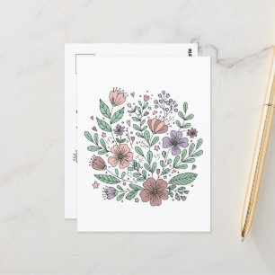 Delicate Boho Floral Kaart