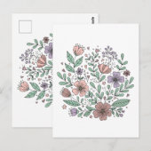 Delicate Boho Floral Kaart (Voorkant / Achterkant)