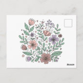 Delicate Boho Floral Kaart (Achterkant)