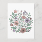 Delicate Boho Floral Kaart (Voorkant)