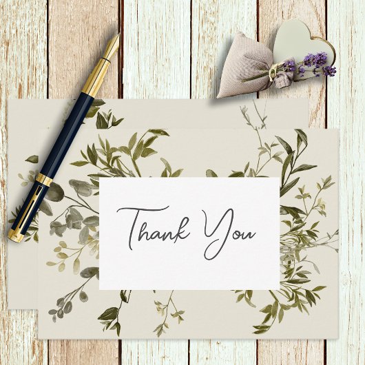 Delicate Boho Greenery Wedding Hartelijk dank Bedankkaart