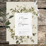 Delicate Boho Greenery Wedding Invitation Kaart<br><div class="desc">Dit prachtige, delicate ontwerp is elegant maar eenvoudig. Het bestaat uit een wit tekstvak dat wordt omringd door een delicate botanische groen in een zacht boeket op een zachte groene achtergrond. Dit ontwerp maakt deel uit van het collectie van de Delicate Boho Greenery Wedding Suite, dat is gemaakt door de...</div>