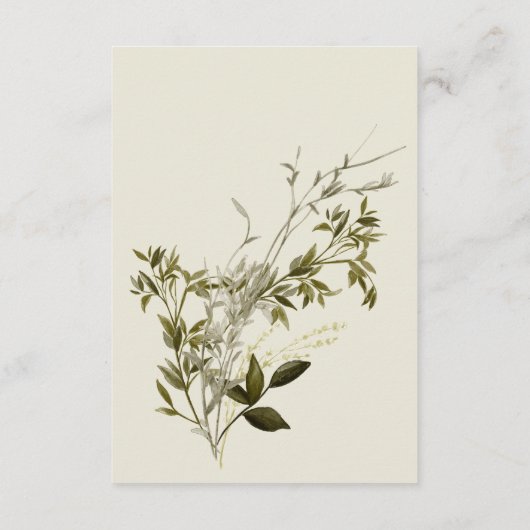 Delicate Boho groen bruiloft receptie Informatiekaartje (Achterkant)