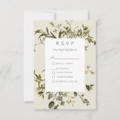 Delicate Boho groen bruiloft RSVP Kaartje (Voorkant)