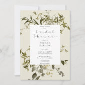 Delicate Boho Groene Bruiloftssalon Kaart (Voorkant)