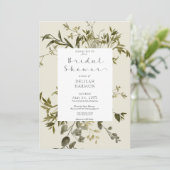 Delicate Boho Groene Bruiloftssalon Kaart (Staand voorkant)
