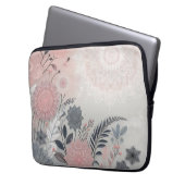 Delicate Boho Lace Pink Grey Laptop Tablet Sleeve (Voorkant Links)