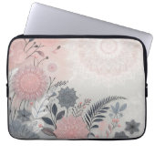 Delicate Boho Lace Pink Grey Laptop Tablet Sleeve (Voorkant)