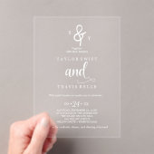 Delicate Boho Monogram Acryl Huwelijksuitnodiging Acryl Uitnodigingen (Insitu (Draagbaar))