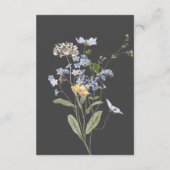 Delicate Boho Wildbloemen Charcoal Receptie Informatiekaartje (Achterkant)
