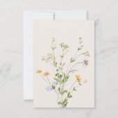 Delicate Boho Wildbloemen Cream-kaart RSVP Kaartje (Achterkant)