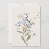 Delicate Boho Wildbloemen Cream Wedding Invitation Kaart (Achterkant)