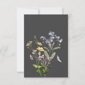 Delicate Boho Wildbloemen Houtskool Bruiloft Save The Date (Achterkant)