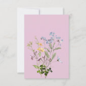 Delicate Boho Wildbloemen Roze Bruiloft Save The Date (Achterkant)