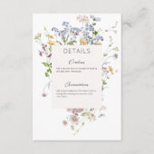 Delicate Boho Wildbloemen Wit Details Informatiekaartje (Voorkant)