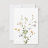 Delicate Boho Wildbloemen Wit Drie Diner RSVP Kaartje (Achterkant)