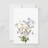 Delicate Boho Wildbloemen Witte bruiloft Save The Date (Achterkant)