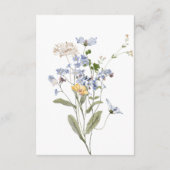 Delicate Boho Wildbloemen Witte Receptie Bruiloft Informatiekaartje (Achterkant)