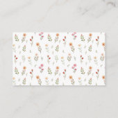 Delicate Boho Wilde Bloem Bruidsdouche Informatiekaartje (Achterkant)