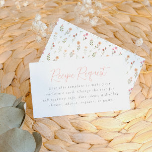 Delicate Boho Wilde Bloem Bruidsdouche Informatiekaartje