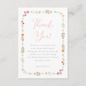 Delicate Boho Wilde Bloem Bruiloftsshower Bedankkaart (Voorkant)