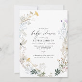 Delicate Boho Wildflower Baby in Bloom Baby shower Kaart (Voorkant)