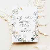 Delicate Boho Wildflower Baby in Bloom Baby shower Kaart