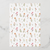 Delicate Boho Wildflower Floral Vrijgezellenfeest Folie Uitnodiging (Achterkant)