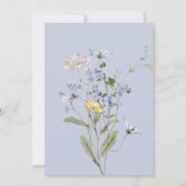 Delicate Boho Wildflower Periwinkle Bruiloft Kaart (Achterkant)