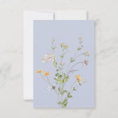 Delicate Boho Wildflower Periwinkle Bruiloft RSVP Kaartje (Achterkant)