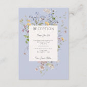 Delicate Boho Wildflower Periwinkle Receptie Informatiekaartje (Voorkant)