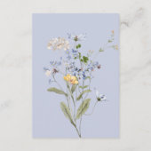 Delicate Boho Wildflower Periwinkle Receptie Informatiekaartje (Achterkant)
