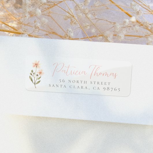 Delicate Boho Wildflower Script Retouradres Etiket
