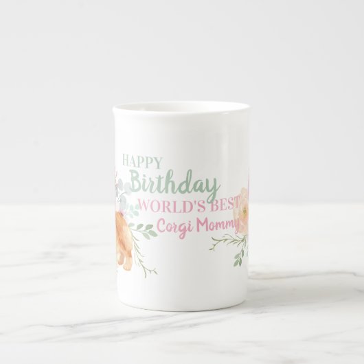 Delicate Bone China CORGI Mama Verjaardag Mok (Voorkant)