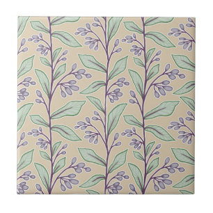 Delicate Botanic Reverie M8 Grote Planten Paars Tegeltje