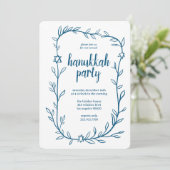 Delicate Botanical Chanoeka Party Ster van David Kaart (Staand voorkant)