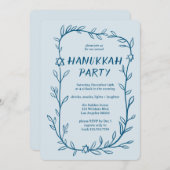 Delicate Botanical Chanoeka Party Ster van David Kaart (Voorkant / Achterkant)
