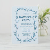 Delicate Botanical Chanoeka Party Ster van David Kaart (Staand voorkant)