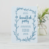 Delicate Botanical Chanoeka Party Ster van David Kaart (Staand voorkant)