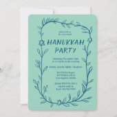 Delicate Botanical Chanoeka Party Ster van David Kaart (Voorkant)
