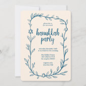 Delicate Botanical Chanoeka Party Ster van David Kaart (Voorkant)