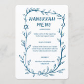 Delicate Botanical Hanukkah Party Dinner CUSTOM  Menu (Voorkant)