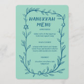 Delicate Botanical Hanukkah Party Dinner CUSTOM  Menu (Voorkant)