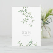 Delicate Botanical Wedding  Greenery Save The Date (Staand voorkant)
