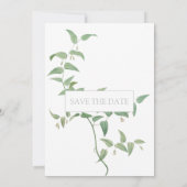 Delicate Botanical Wedding  Greenery Save The Date (Achterkant)